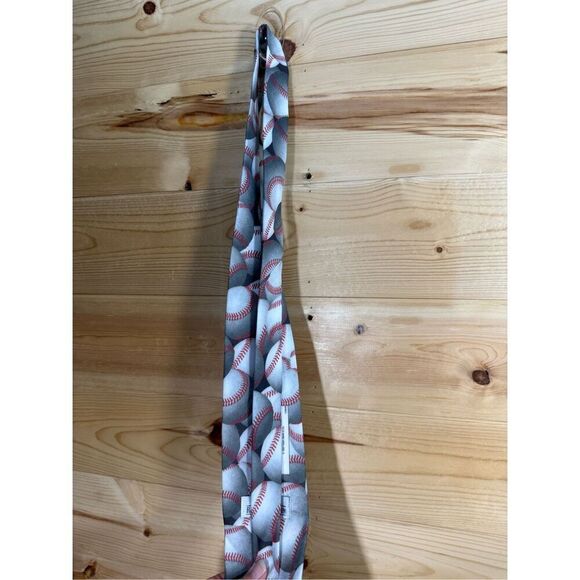 Ralph Marlin Vintage Men's “Just Balls- Baseballs  Print Necktie Multicolor Poly - Picture 7 of 10